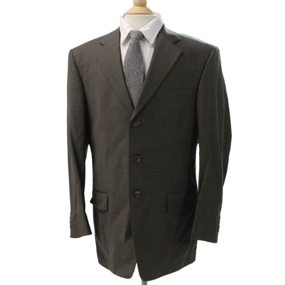 Tallia Uomo Mens Gray Worsted Wool Blazer Size 40